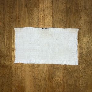 AKIRA White Ribbed Tube Top